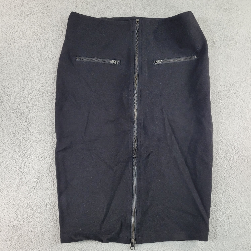 Romeo And Juliet Elegant Black Pencil Zip Up Front Fitted Pencil Skirt